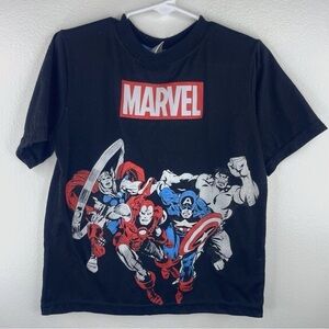 MARVEL Boys Kids Classic Black Marvel Avengers T Shirt/Like Comic Books Size 5/6